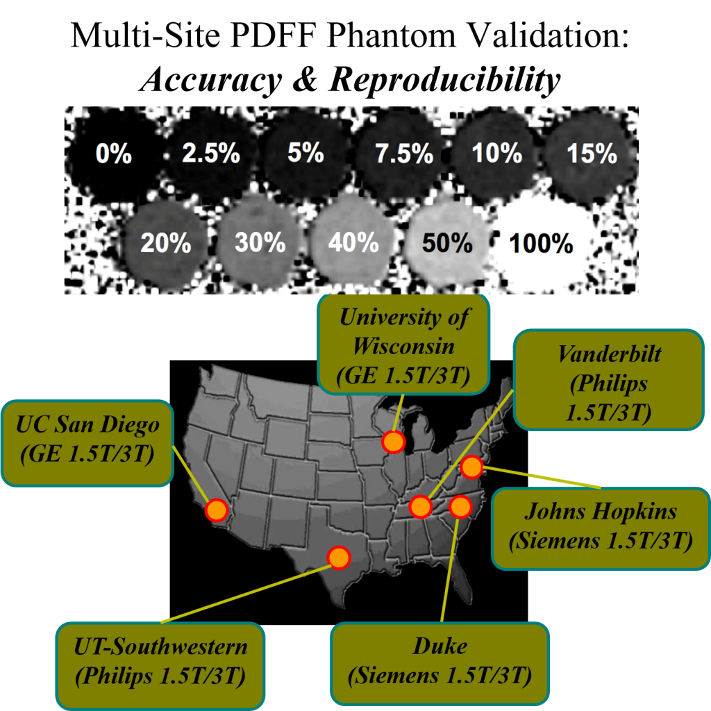 Schematic of a multi-site, multi-vendor fat phantom validation study